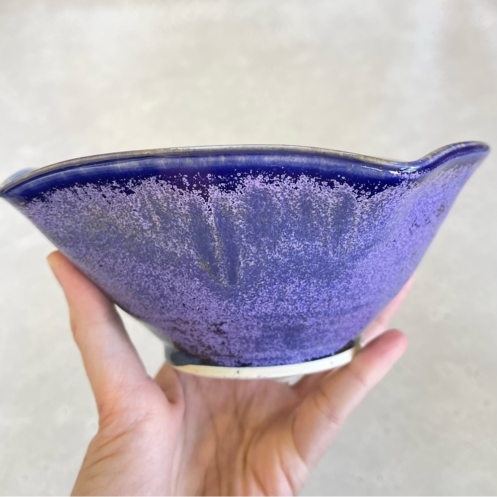 Hockomock Pottery Blue Purple Tones Studio Pottery Ceramic Decorative Bowl - Picture 4 of 9